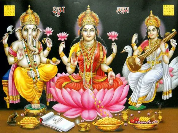 Laxmi Ganesh and Saraswati Puja