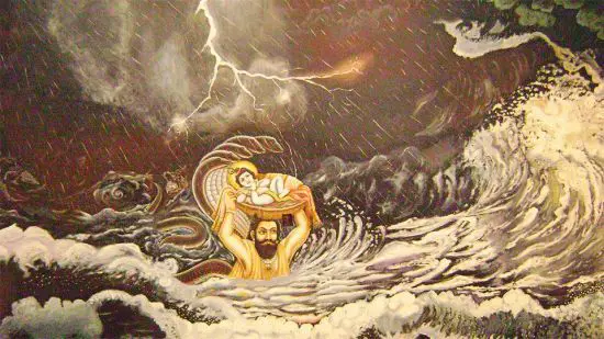 vasudeva carrying krishna